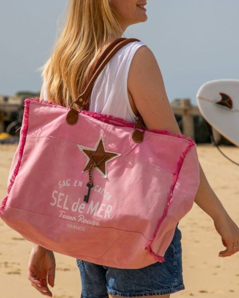sac de plage sel de mer rose