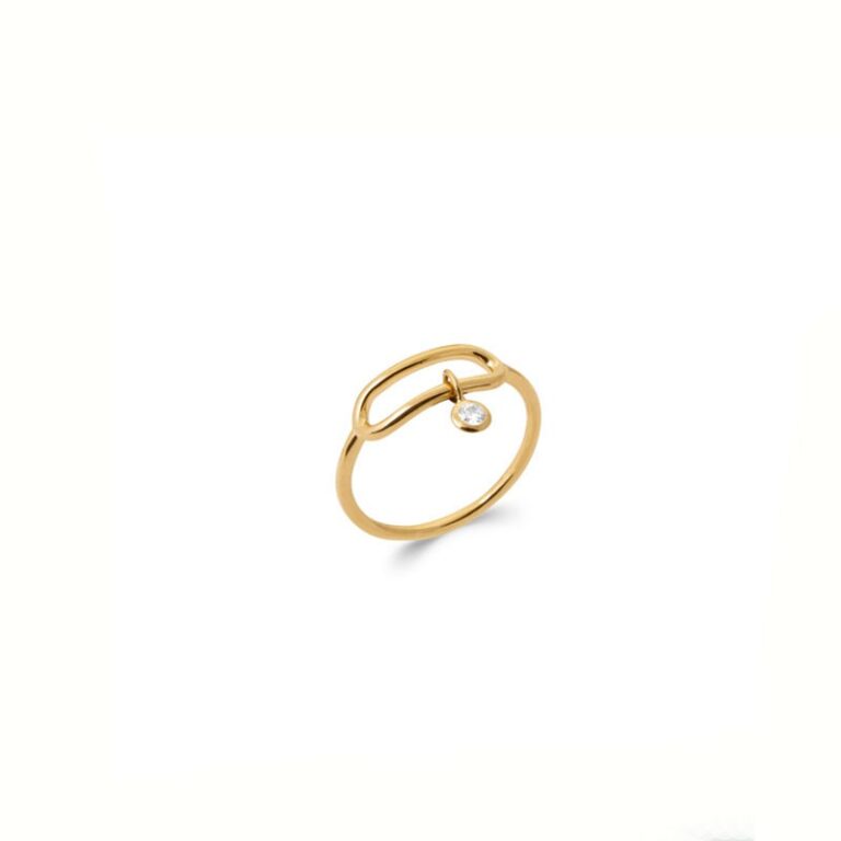 Bague Or ajouré & Zirconium