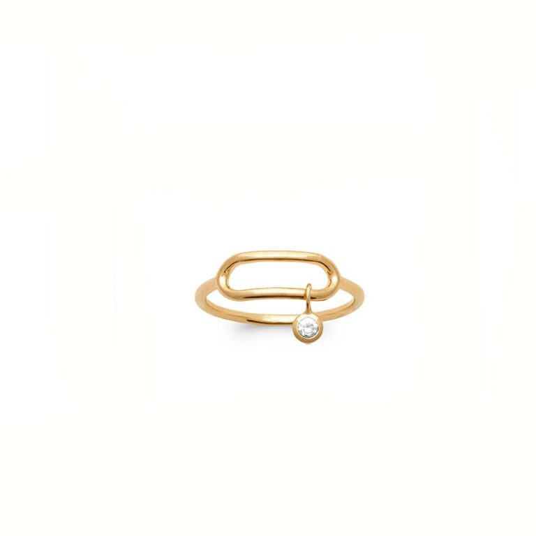 Bague Or ajouré & Zirconium
