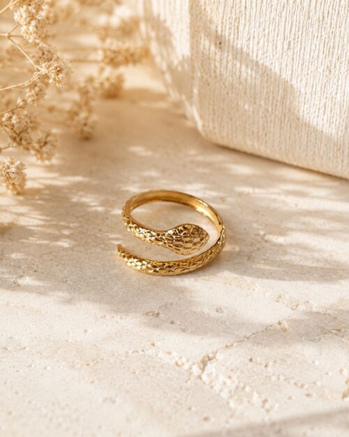 bague acier motif serpent bohm paris