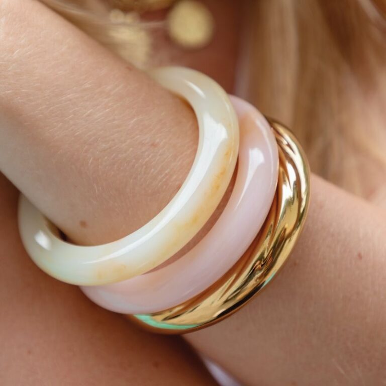 bracelet jonc résine blanche bijoux mile mila