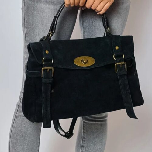 sac à main daim noir
