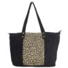 cabas daim noir imprimé léopard