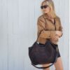 sac cabas daim format xl couleur café