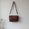 sac à bandoulière messenger daim nubuck couleur café mode casual chic