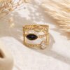 bague onyx strass