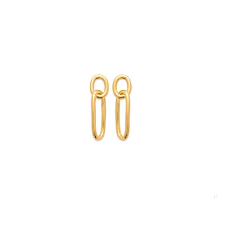 boucles d'oreilles pour femme en plaqué or 18 carats 2 anneaux entremêlés boucles d'oreilles pour femme en plaqué or 18 carats 2 anneaux entremêlés