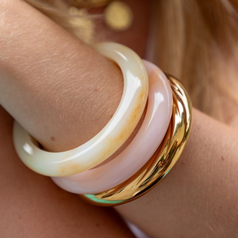 bracelet jonc épais torsadé acier inoxydable mile mila bijoux