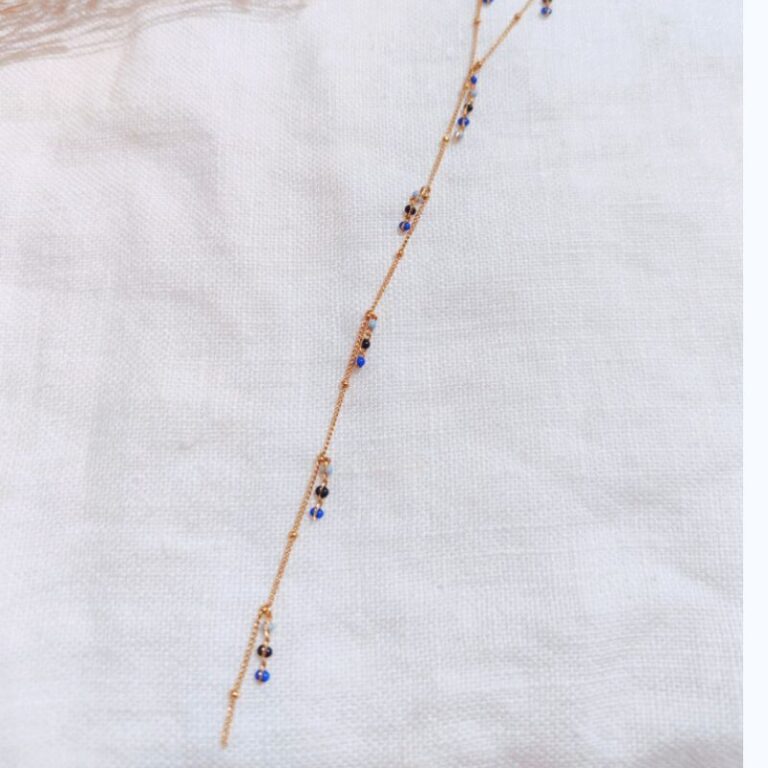 Collier en Y perles émaillées