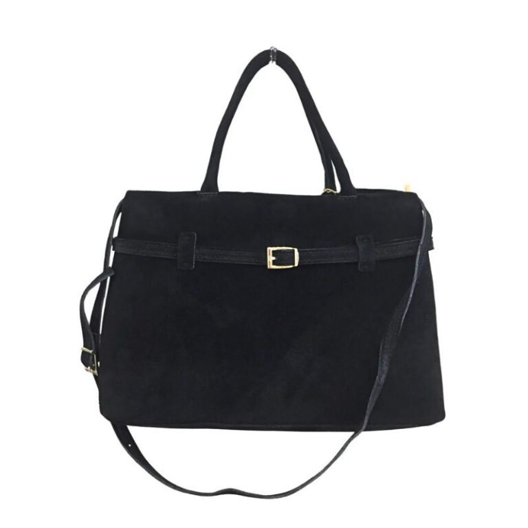 sac en daim ceinture fantaisie couleur noir