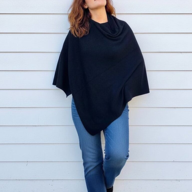 poncho fait main en toscane laine mérinos et cachemire