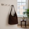 sac daim hobo couleur café