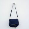 sac besace croute de cuir daim bleu marine femme