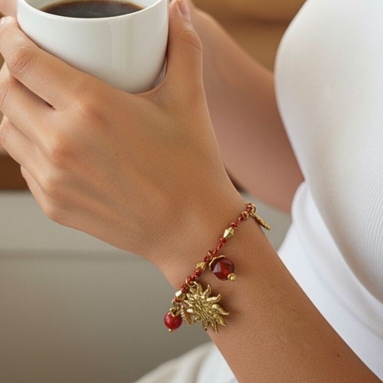 Bracelet breloque Soleil rouge