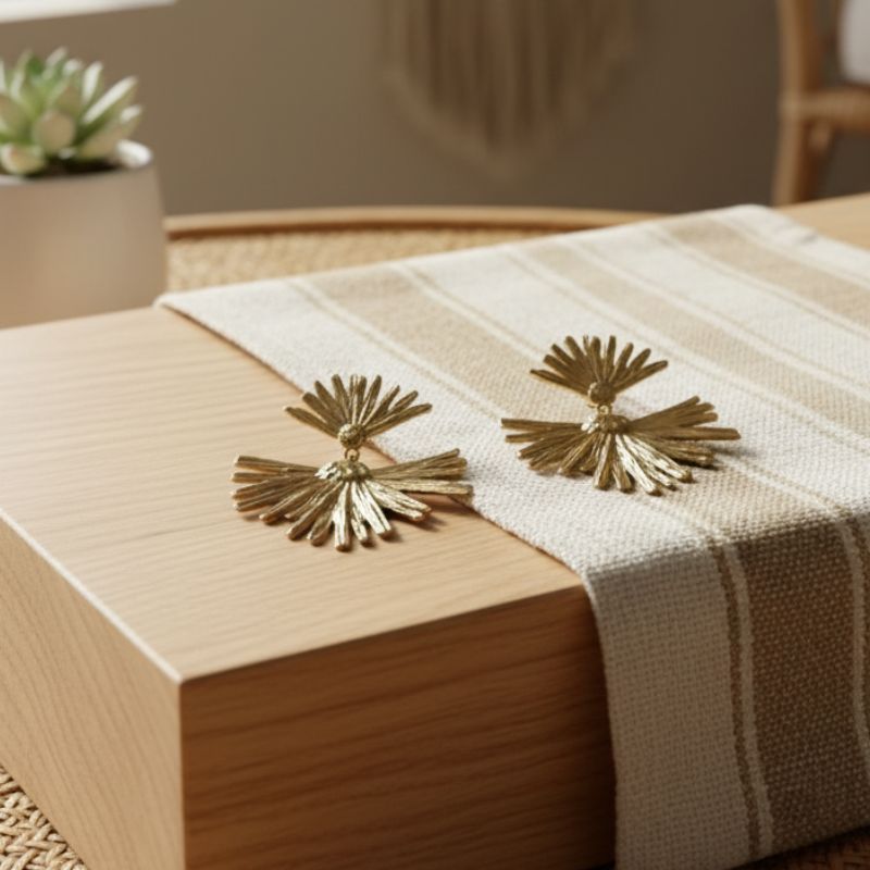 boucles d'oreilles motif feuille texturée tendance mode 2025 mile mila