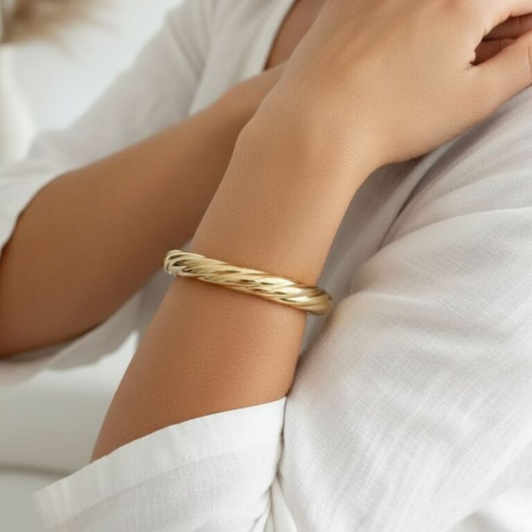 bracelet jonc épais torsadé acier inoxydable mile mila bijoux bracelet jonc épais torsadé acier inoxydable mile mila bijoux