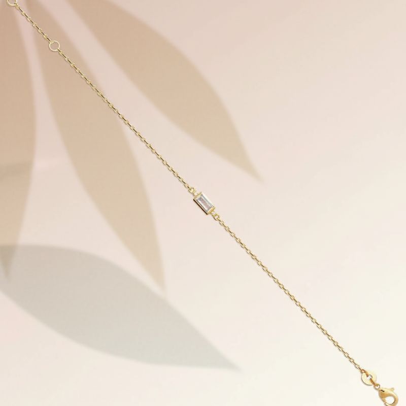 bracelet pour femme plaqué or 18 carats avec oxyde de zirconium