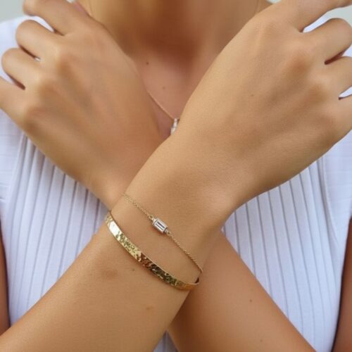 bracelet pour femme plaqué or 18 carats avec oxyde de zirconium bracelet pour femme plaqué or 18 carats avec oxyde de zirconium