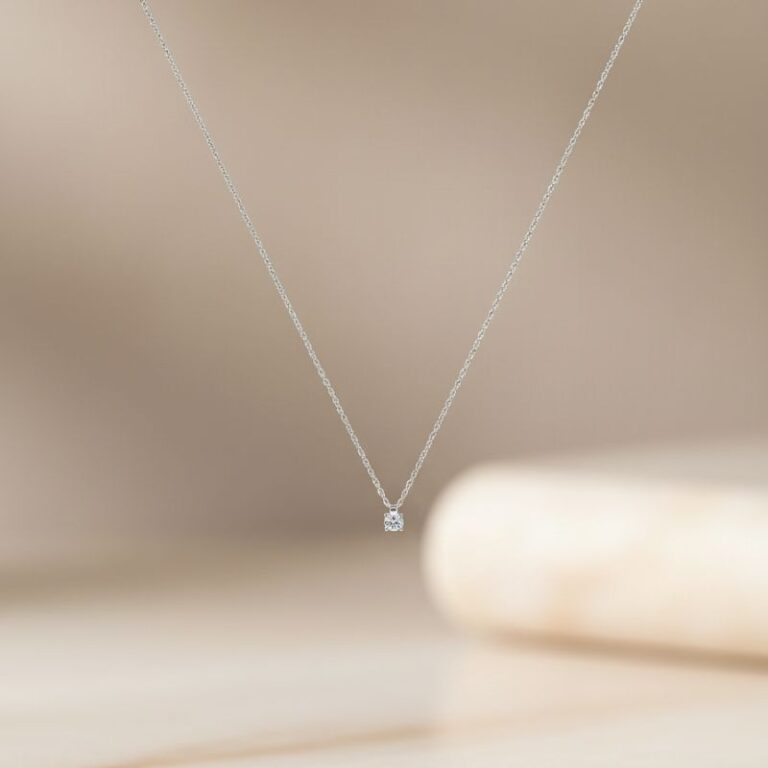 collier ras de cou en argent pendentif oxyde de zirconium