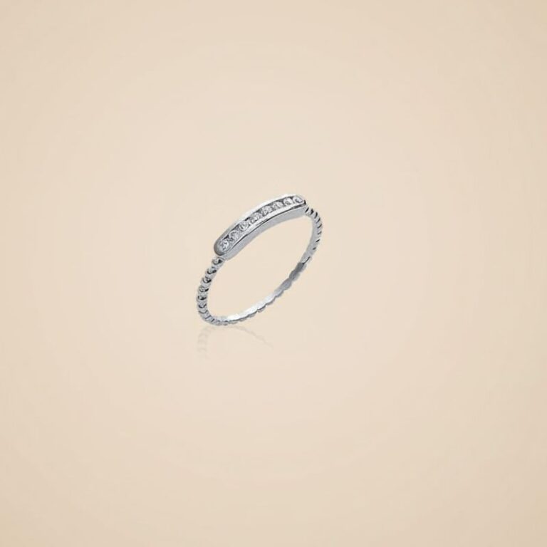 bague pour femme en argent 925 maille boule et zircon