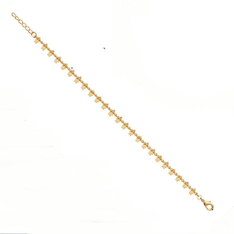 bracelet pour femme plaqué or 18 carats finement orné de pampilles étoiles