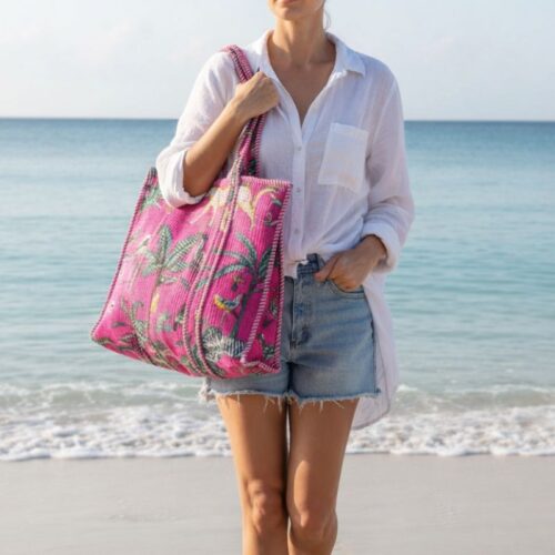 Cabas coton Pink Jungle