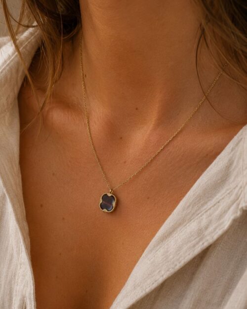 collier lloyd pendentif œil de taureau bijou bohm paris