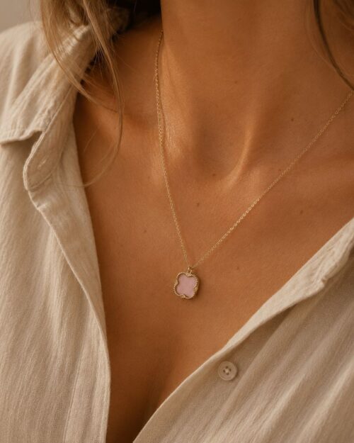 collier lloyd pendentif rhodonite