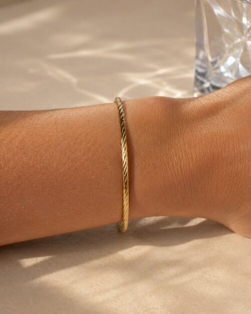 jonc plaqué or torsadé jonc plaqué or 18 k torsadé