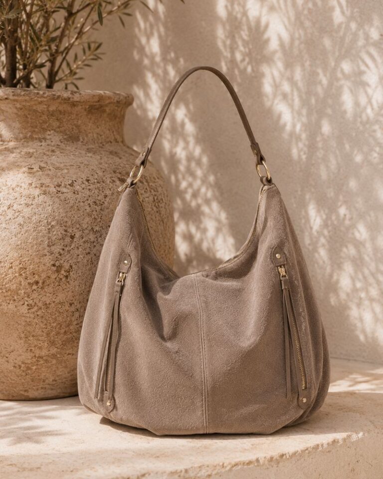 sac hobo daim taupe clair