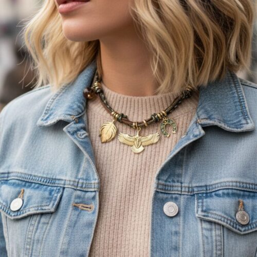 collier cow girl mile mila bijou tendance western chic