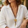 Collier long Mile Mila style western chic avec breloques dorées