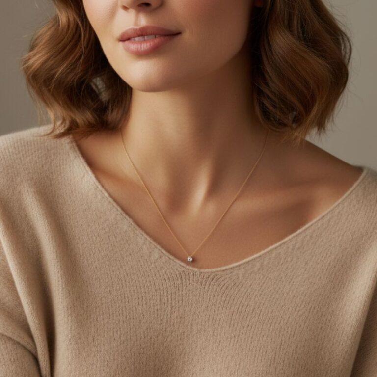 collier pour femme en plaqué or 18 carats pendentif délicat en oxyde de zirconium bijou intemporel