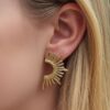 boucles d'oreilles doré demi soleil marque mile mila paris