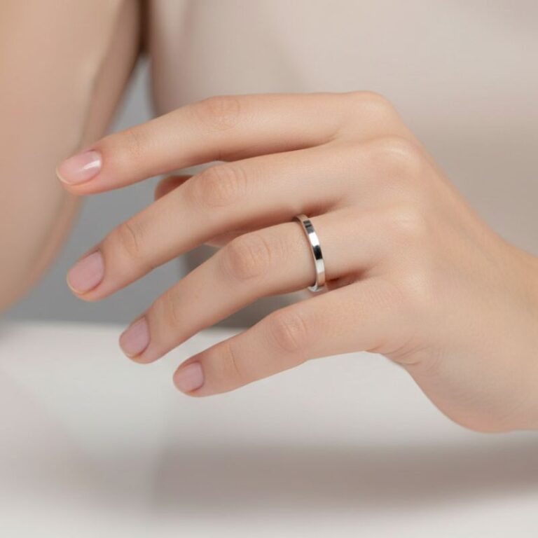 bague anneau lisse pour femme en argent 925