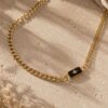 collier aliciane onyx bijou asymétrique bohm paris