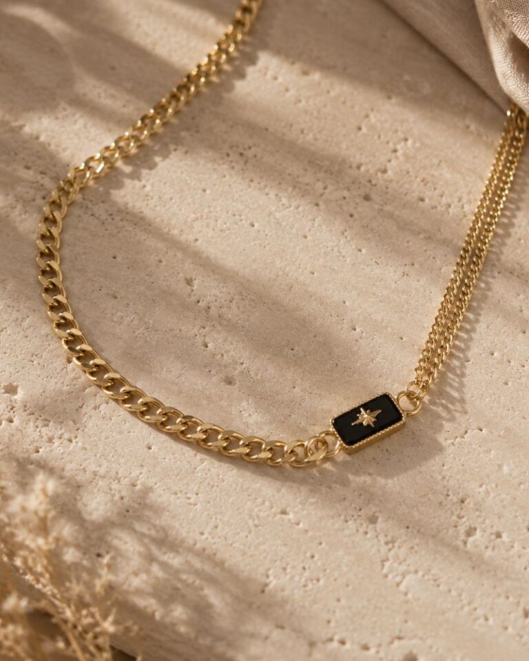 collier aliciane onyx bijou asymétrique bohm paris
