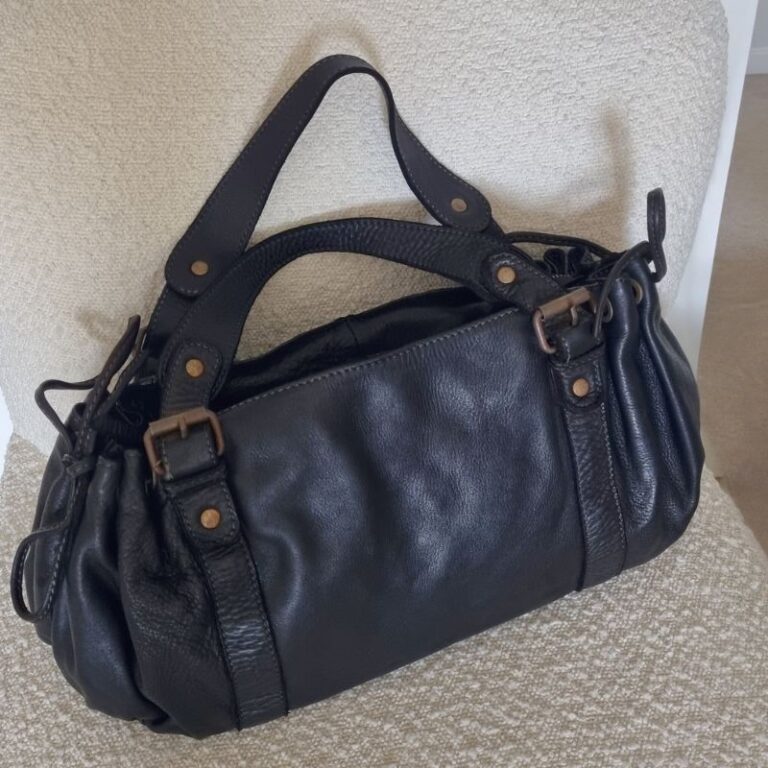 Sac bowling cuir vintage noir