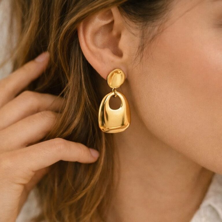 boucles d'oreilles forme rectangle bijou mile mila acier inoxydable boucles d'oreilles forme rectangle bijou mile mila acier inoxydable