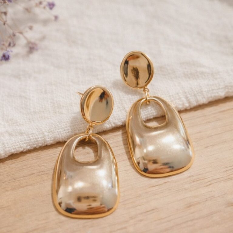 boucles d'oreilles forme rectangle bijou mile mila acier inoxydable boucles d'oreilles forme rectangle bijou mile mila acier inoxydable