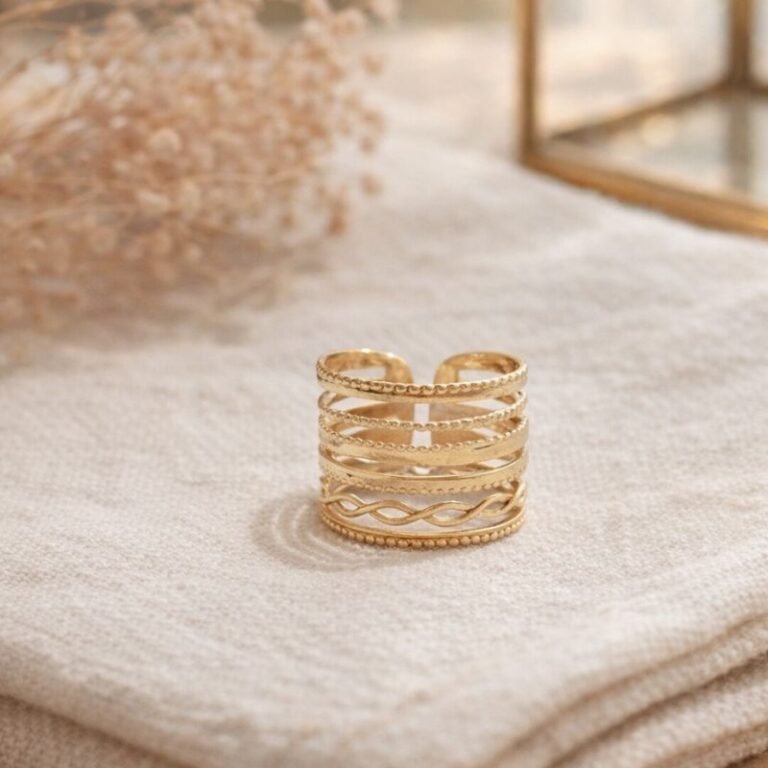 bague acier inoxydable multirang création Mile Mila Paris bague acier inoxydable multirang création Mile Mila Paris