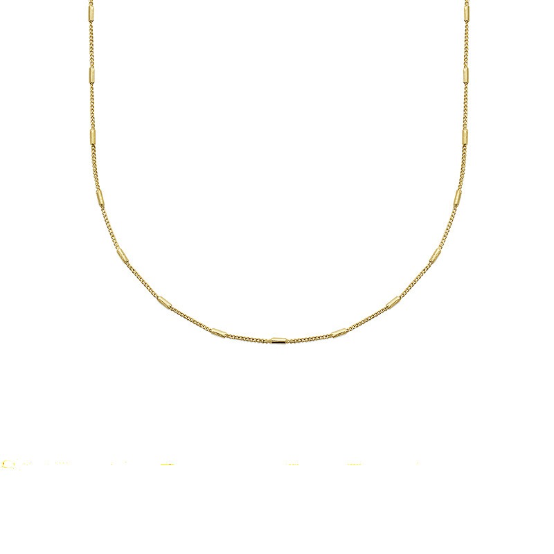 collier ras de cou en plaqué or 18 carats alterné de maillon tube bijou minimaliste chic