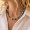 collier lina turquoise africaine & rhodonite collier lina turquoise africaine & rhodonite