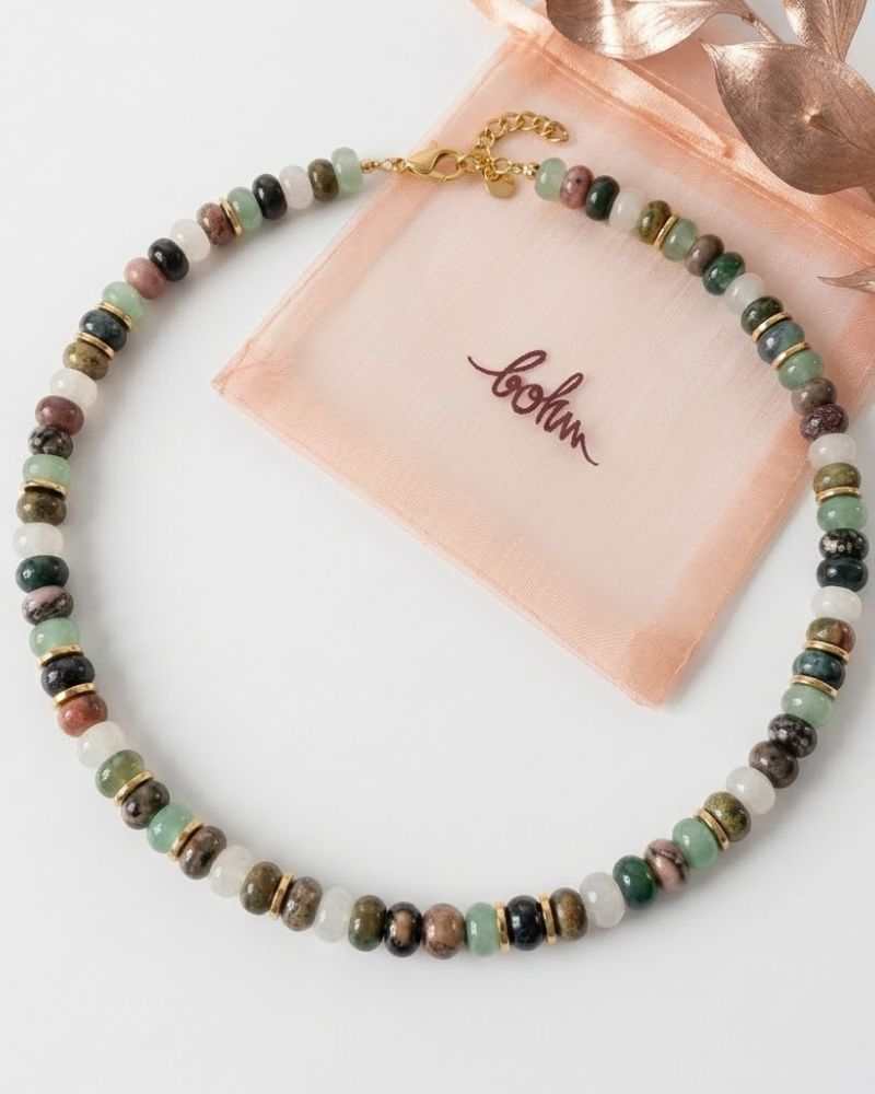collier lina turquoise africaine & rhodonite