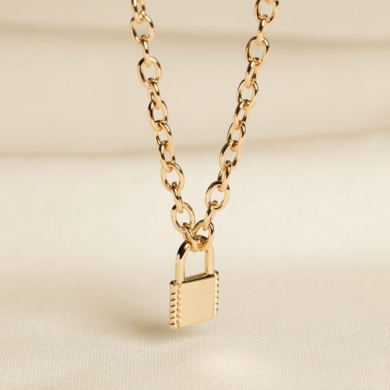 collier cadenas ras de cou en plaqué or 750/000 à maillons larges – bijou doré Zosha Collection