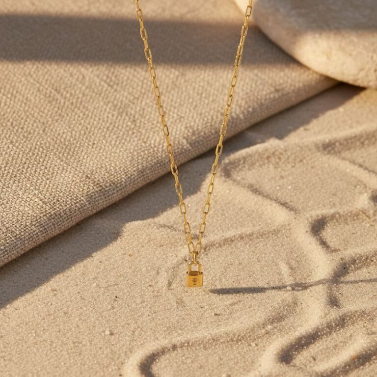 collier femme plaqué or 18 carats avec pendentif petit cadenas orné d'un oxyde de zirconium blanc collier femme plaqué or 18 carats avec pendentif petit cadenas orné d'un oxyde de zirconium blanc