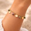 bracelet pampille et agate indienne bijou acier doré bohm paris