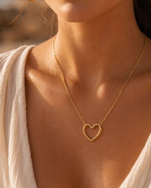 collier or cœur collier or 18 kt pendentif cœur bijou intemporel