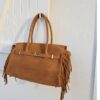 sac en daim à franges ambre