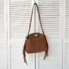 sac noémie en daim camel à franges